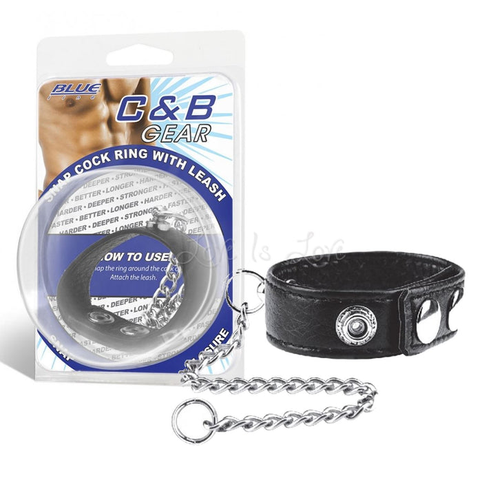 Blueline C&B Snap Cock Ring With 12 inches Leash
