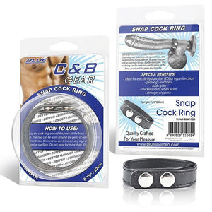 Blueline Cock and Ball Gear Snap Cock Ring Strap Small or Large Bondage - Cock & Ball Gear Electric Eel Inc Small 7.75 Inch 
