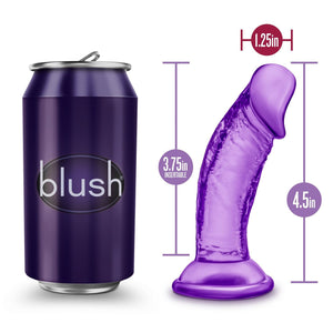 Blush Novelties B Yours Sweet N Small 4 Inch Dildo with Suction Cup Purple Dildos - Suction Cup Dildos Blush Novelties 