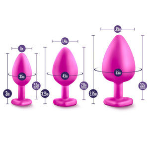 Blush Novelties Luxe Bling Plugs Training Kit Pink With White Gems ( Newly Replenished on Nov 18 ) Anal - Anal Trainer Kits Blush Novelties 