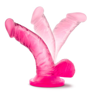 Blush Novelties Naturally Yours 4 Inches Mini Cock With Balls Pink (Newly Replenished on Nov 18) Dildos - Suction Cup Dildos Blush Novelties 