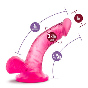 Blush Novelties Naturally Yours 4 Inches Mini Cock With Balls Pink (Newly Replenished on Nov 18) Dildos - Suction Cup Dildos Blush Novelties 