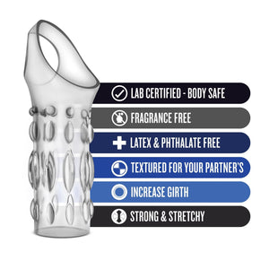 Blush Novelties Performance Studded Sleeve Ring Clear For Him - Penis Sheath/Sleeve Blush Novelties 