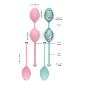 BMS Pillow Talk Frisky Pleasure Balls Teal Or Pink For Her - Kegel & Pelvic Exerciser BMS Factory 