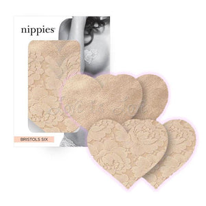 Bristols Six Nippies Covers Basic Creme Heart Size B Nipple Toys - Pasties Bristols 6 Inc. 