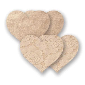 Bristols Six Nippies Covers Basic Creme Heart Size B Nipple Toys - Pasties Bristols 6 Inc. 