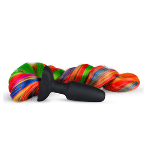 Easytoys Silicone Anal Plug with Rainbow Pony Tailbuy in Singapore LoveisLove U4ria