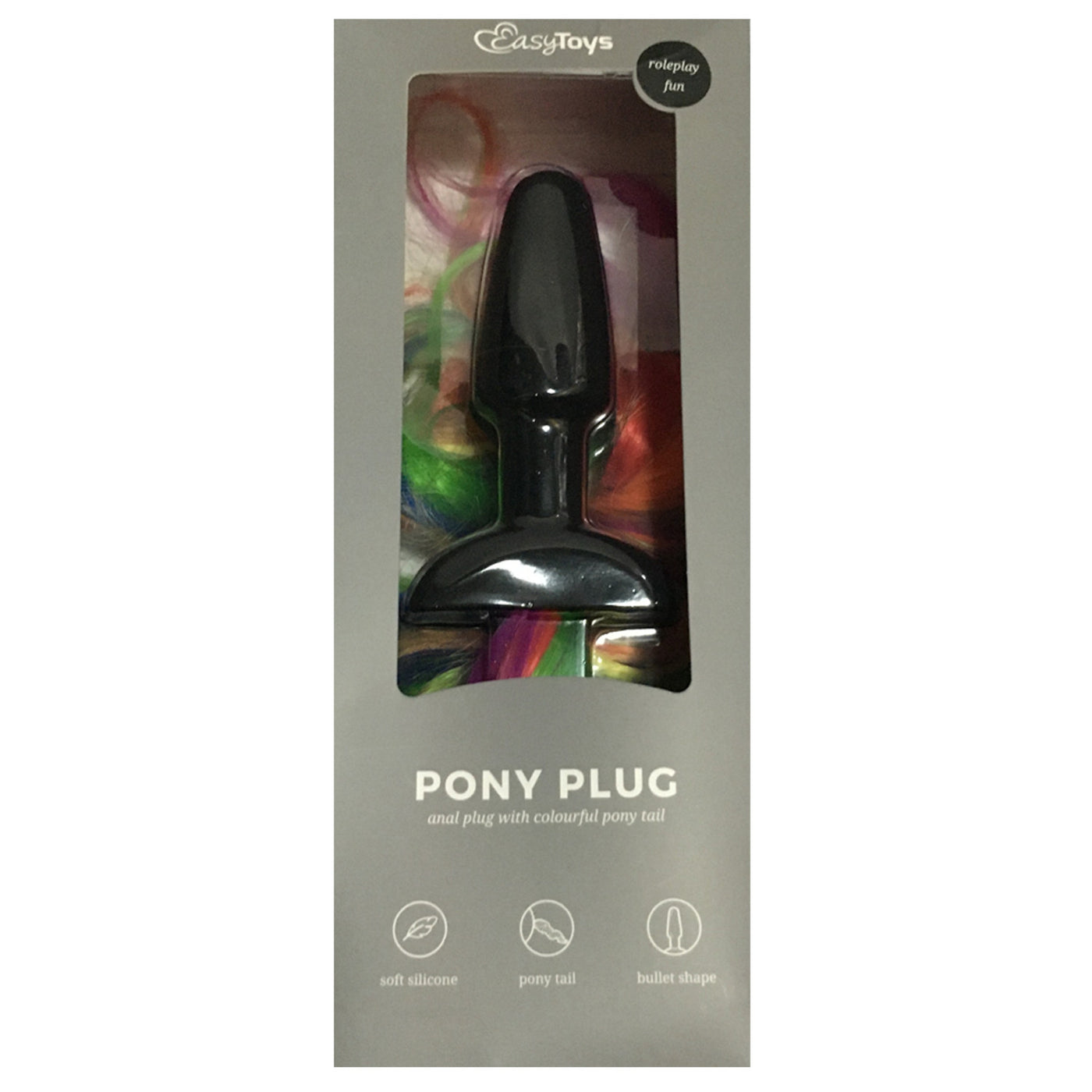 Easytoys Silicone Anal Plug with Rainbow Pony Tail Love is Love Easytoys Silicone Anal Plug with Rainbow Pony Tail Love is Love