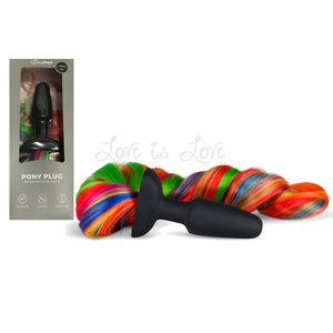 Easytoys Silicone Anal Plug with Rainbow Pony Tailbuy in Singapore LoveisLove U4ria