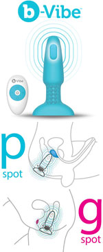 b-Vibe Rimming Petite Remote Rotating Vibrating Control Plug Black or Teal
