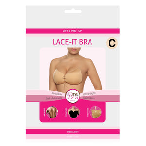 Bye Bra Lace-It Bra Size Cup A or B or C in Nude For Her - Breast Enhancement Bye Bra Cup C 