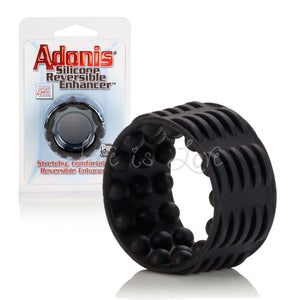 CalExotics Adonis Silicone Reversible Enhancer Ring Black (Newly Arrived in New Packaging) For Him - Cock Rings Calexotics 