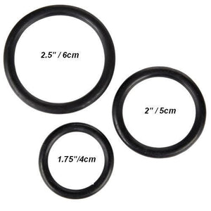 CalExotics Back Rubber Ring 3 Piece Set Cock Rings - Cock Ring Sets Calexotics 