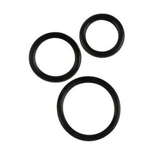 CalExotics Black Rubber Ring 1.25 In Small or 1.5 inch Medium or 2 Inch Large (New Packaging) For Him - Cock Rings Calexotics 
