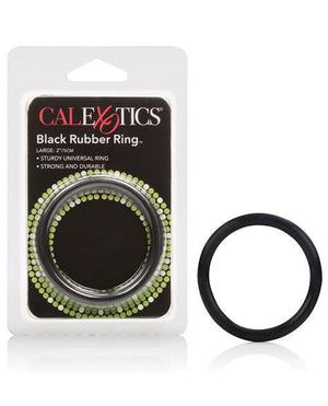 CalExotics Black Rubber Ring 1.25 In Small or 1.5 inch Medium or 2 Inch Large (New Packaging) For Him - Cock Rings Calexotics Large 2 in 