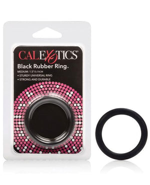 CalExotics Black Rubber Ring 1.25 In Small or 1.5 inch Medium or 2 Inch Large (New Packaging) For Him - Cock Rings Calexotics Medium 1.5 in 