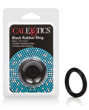 CalExotics Black Rubber Ring 1.25 In Small or 1.5 inch Medium or 2 Inch Large (New Packaging) For Him - Cock Rings Calexotics Small 1.25 in 