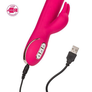 CalExotics Jack Rabbit Signature Silicone Beaded Rabbit USB Rechargeable Pink Vibrators - Rabbit Vibrators Jack Rabbit 