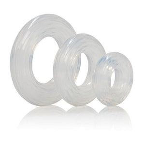 CalExotics Premium Silicone Ring Set Clear Cock Rings - Cock Ring Sets CalExotics 