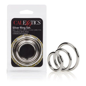 CalExotics Silver Ring 3 Piece Set (Newly Replenished) Cock Rings - Metal Cock Rings Calexotics 