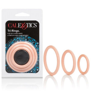 CalExotics Tri-Rings Multi Purpose 3 Rings in Black or Ivory For Him - Cock Ring Sets Calexotics Ivory 