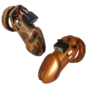 CB-X CB-6000 3.25 Inch Male Chastity Device Designer Collection Wood or Camouflage Finish For Him - Chastity Devices CB-X 