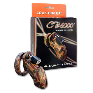 CB-X CB-6000 3.25 Inch Male Chastity Device Designer Collection Wood or Camouflage Finish For Him - Chastity Devices CB-X Camouflage 