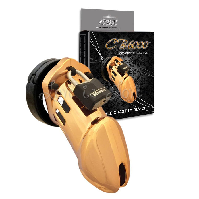 CB-X CB-6000 Male Chastity Device Designer Collection Gold Finish