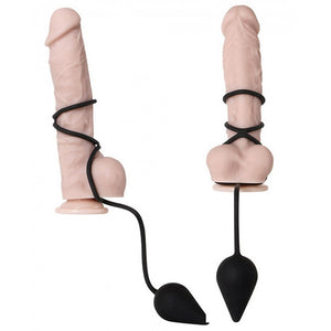 Master Series Triple Threat Silicone Tri Cock Ring And Anal Plug