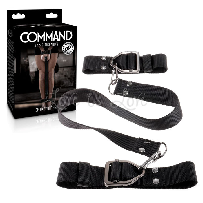 Command By Sir Richard's Deluxe Cuff Set Black And Stainless Steel (Retail Popular Professional Quality)