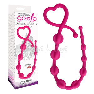 Curve Gossip Hearts N Spurs Anal Bead Magenta (Retail Silicone Anal Bead Best Seller) Anal - Anal Beads & Balls Curve Novelties 