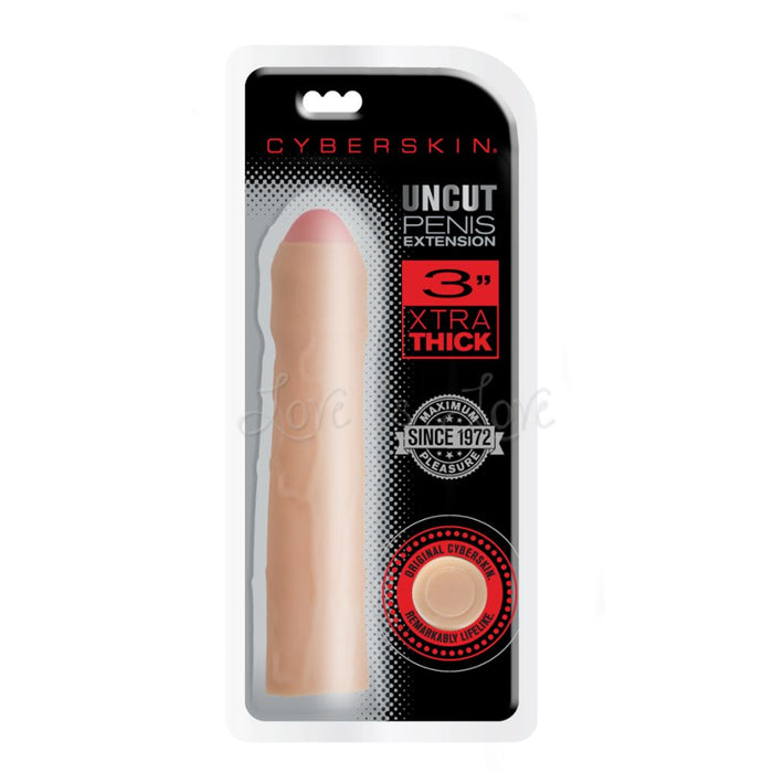 CyberSkin Transformer Uncut Penis Extension 3 Inch Xtra Thick Light (Good Review)