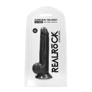 Shots RealRock Silicone Dildo With Balls 24 cm Black or Flesh buy in Singapore LoveisLove U4ria