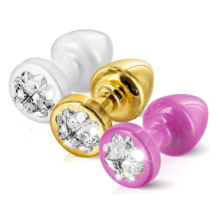 Diogol Anni R Clover Butt Plug 25 mm White or Gold or Pink
