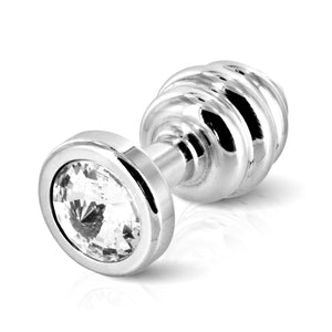 Diogol Ano Butt Plug Ribbed Silver Plated 25 MM Anal - Anal Metal Toys Diogol 