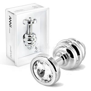 Diogol Ano Butt Plug Ribbed Silver Plated 25 MM Anal - Anal Metal Toys Diogol 