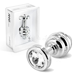 Diogol Ano Butt Plug Ribbed Silver Plated 30 MM Anal - Anal Metal Toys Diogol 