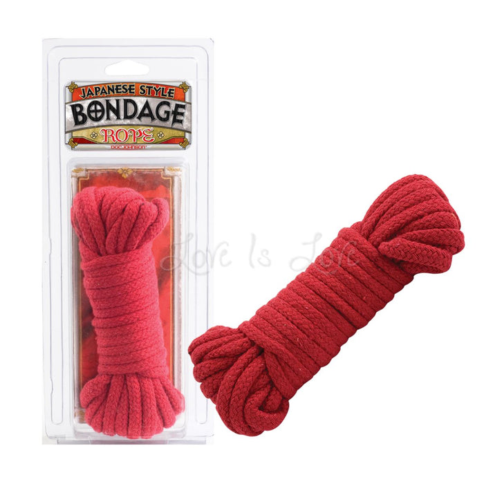 Doc Johnson Japanese Style Bondage Rope 32 Feet 10 Meter Red or Black