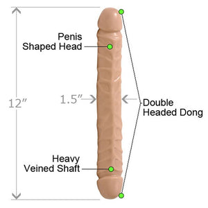 Doc Johnson JR Veined 12 Inch Double Header Bender Dildos - Double Ended Dildos Doc Johnson 