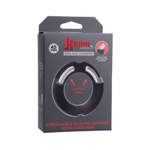Doc Johnson Kink HYBRID Silicone Covered Metal Cock Ring 35mm or 45mm (Last Pc Each)
