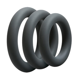 Doc Johnson OptiMale 3 C-Ring Set Thick Black Cock Rings - Cock Ring Sets Doc Johnson 