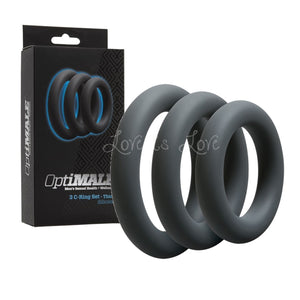 Doc Johnson OptiMale 3 C-Ring Set Thick Black Cock Rings - Cock Ring Sets Doc Johnson 