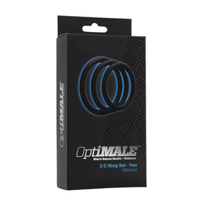 Doc Johnson OptiMale 3 C-Ring Set Thin Black (Newly Replenished on May 19) Cock Rings - Cock Ring Sets Doc Johnson 