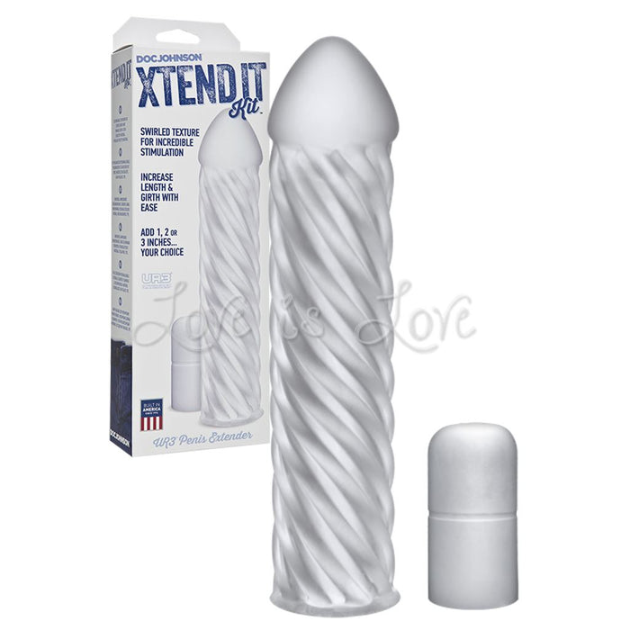 Doc Johnson Xtend It Customizable UR3 Kit Swirl Frost Customizable Penis Extension Kit* - Add 1-to-3 inches