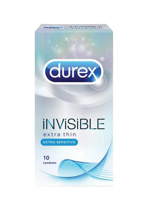 Durex Invisible Extra Thin Extra Sensitive 3s or 10s Enhancers & Essentials - Condoms Durex 10pcs 