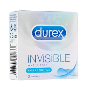 Durex Invisible Extra Thin Extra Sensitive 3s or 10s Enhancers & Essentials - Condoms Durex 3pcs 