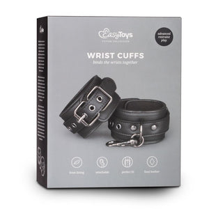 Easytoys Black Faux Leather Wrist Cuffs Bondage - Ankle & Wrist Restraints Easytoys 