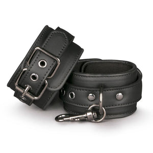 Easytoys Black Faux Leather Wrist Cuffs Bondage - Ankle & Wrist Restraints Easytoys 