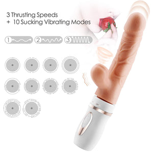 Erocome Cepheus Sucking Thrusting Heating Dildo Rabbit Vibrator Vibrators - Clit Stimulation & G-Spot Erocome 