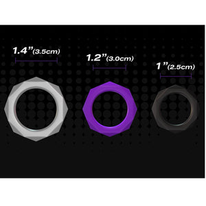 Fantasy C-Ringz Silicone Designer Stamina Set Black or Purple